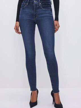 Good American Dark Blue Always Fits Good Legs Cropped Skinny Jeans